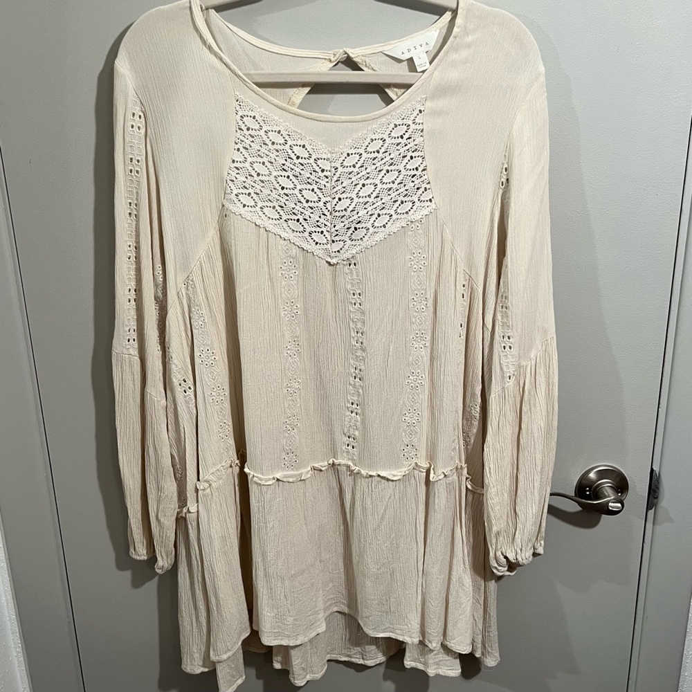 💙Bohemian Cream Mini Dress